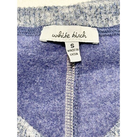 White Birch Women's‎ Brushed Oversize V Neck Long Sleeve T-Shirt Blue Size Small - Picture 2 of 11
